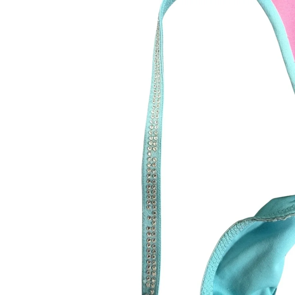 PINK‎ Victoria's Secret Wear Everywhere Bra 32A Blue Underwire Rhinestone